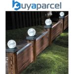4 x Smart Garden Solar Crackle Ball Garden Fence Post Top Lights Super Bright