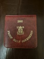 1980 Royal Mint Proof Gold Half Sovereign 22ct Gold Box & Certificate