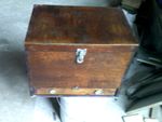 VINTAGE HAND MADE TOOL CABINET WITH DRAWERS, DOVE TAIL JOINTS, BRASS HINGES