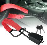 Red Seat Belt Lock Steering Wheel Lock Car Security Anti-Theft Device