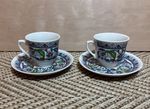 Kutahya Porcelain Turkish Espresso Coffee Cup & Saucer Floral 2 Set