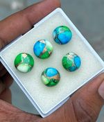 AAA Peacock Candy Turquoise Cabochon Round Flat Back Gemstone Loose Gemstone Lot