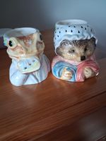 Enesco Licensed Reproduction Figural Animal Ceramic Mugs Frog & Hedgehog 1996