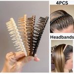4pcs Women Solid Anti-slip Casual Headband for Daily Life, Hairband, Hair Hoop