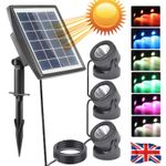 Solar Powered Pond Lights 3 IN 1 RGB LED Submersible Fountain Underwater Lights