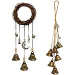 Witch Bells for Door Knob Protection Brass Bell Hanging Witchcraft Windchimes