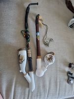 Good Antique German Porcelain Hunters Smoking Pipe With Painted Tyroleon Detail