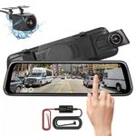 10" HD Car DVR Mirror Dash Cam Front and Rear Car DVR Recorder with Hardwire Kit
