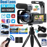 5K Dual Lens Camcorder 56MP Video Camera 16XZoom YouTube Vlogging Digital Camera