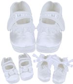 BabyPrem Baby Girls White Christening Booties Shoes Parties Weddings 0 - 3 m