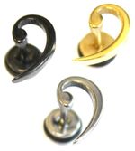 Bass Clef Surgical Stainless Steel Earrings Studs Music Goth Cheater Mens Womans