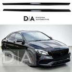 FOR MERCEDES A CLASS W176 CLA C117 SE STANDARD GLOSS BLACK SIDE SKIRT BLADES 13+