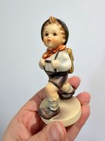 Goebel School Boy porcelain figurine 1410, hand-painted multicolour gloss.
