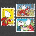 RUPERT BEAR CARTOONS 2 X 1ST CLASS ROYAL MAIL + GUERNSEY MNH