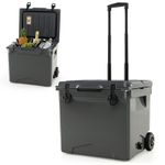 Portable Hard Rotomolded Cooler Camping Wheeled 40 L Ice Chest-Grey