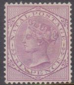 (F271-23) 1874 Natal 6d violet QVIC stamp MH (W)  (BD09