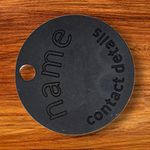 Engraved Black Round Dog & Pet ID Tag for Name and Contact Details