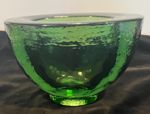 Vintage Fire & Light Green Art Glass