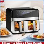 Dual Zone Large Air Fryer 9L 8 Functional Cooking Presets Air Fryer 2 Drawer