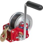 Geared Hand Winch with Brake & Webbing - 540kg Capacity - Hardened Steel Gear