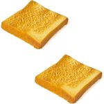 PU Fake Toast Slice 11.5*11.5*2cm Lifelike Toast Faux Bread  For Sample Display
