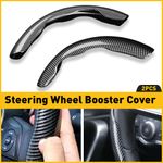 Black Carbon Fiber Car Steering Wheel Booster Cover Non-Slip For Mercedes-Benz
