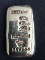 The 100g Silver Bar Bullion by Metalor.