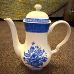 Churchill Out of the Blue Blue & White Floral Ceramic Coffee Pot, England
