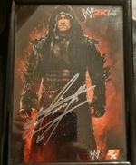 WWE The Undertaker Autographed 2K14 Framed Exclusive 7x5 Signed Art Card Deadman