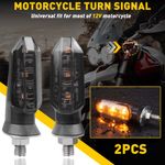 4PCS Motorcycle Motorbike Flowing Turn Signal Indicators Light Lamp Amber UK