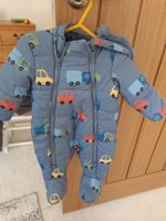 Blue Car-print Baby Pramsuit Or Snowsuit All In One