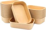 Rectangular Kraft Paper Disposable Food Container and Lids, Takeaway Box