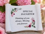 Daughter Memorial Scroll Graveside Memorial Garden Ornament Remembrance Ornament