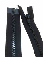 Long Heavy Duty Zip Very Strong Open End # 8 Black Chunky YKK Slider 20/108 inch