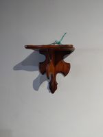 ANTIQUE  LATE VICTORIAN  ART NOUVEAU MAHOGANY WALL BRACKET SCONCE SHELF DISPLAY