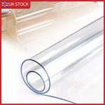 1.5mm Thick Clear Transparent Vinyl PVC Tablecloth Table Protector Plastic Cover