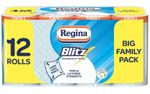 REGINA BLITZ HOUSEHOLD TOWELS 12 ROLLS TRIPLE LAYERED LARGE 70 SHEETS.