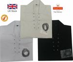 Men's Scottish Jacobite Ghillie Kilt Shirt 3 Colours All Sizes with Leather cord