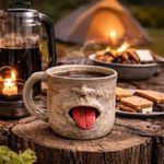 Handmade Face Mug with Tongue, Funny Ceramic Coffee Mug for Coffee Lovers