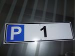 Parking - signs with numbers, car signs, text 380 x 110 mm with ground spike