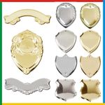 ENGRAVED TROPHY PLAQUE: Scrolls - Side Shields for Trophies - Wooden Shields