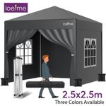 LOEFME 2.5x2.5 m Gazebo Pop up Marquee Oxford Camping Tent Canopy With Sides NEW