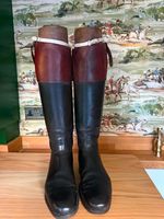 ✨ FOR SALE ✨ Classic Maxwell Hunting Boots with traditional tan tops, paired wit
