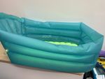Inflatable blowup Travel Baby Bathtub Turquoise Blue travel used 