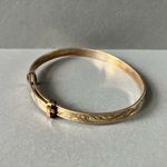 Vintage 1960s Baby Christening Bracelet Bangle | 9ct Gold Plated | Adjustable