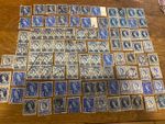90 VINTAGE BRITISH DEFINITIVE STAMPS  BLUE QUEEN ELIZABETH II Very Good