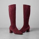 Vintage Paragon 70s Burgundy Suede Knee High Boots Size 8.5 B