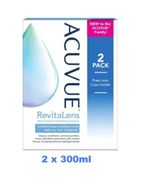 RevitaLens Soft Contact Lens Solution Multipack 2 x 300ml & 2 Cases. Exp 08/2028