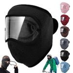 Fleece Thermal Mask with Removable Goggles, Windproof Face Mask Balaclava