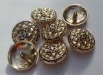 Chanel Button Set of 6 Size 23 mm Round, Gold And Black ,  Metal